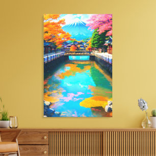 Tranquil Waters: Mt. Fuji's Reflection Canvas Print