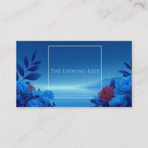 Tranquil Waters Royal Blue and Coral Business Card