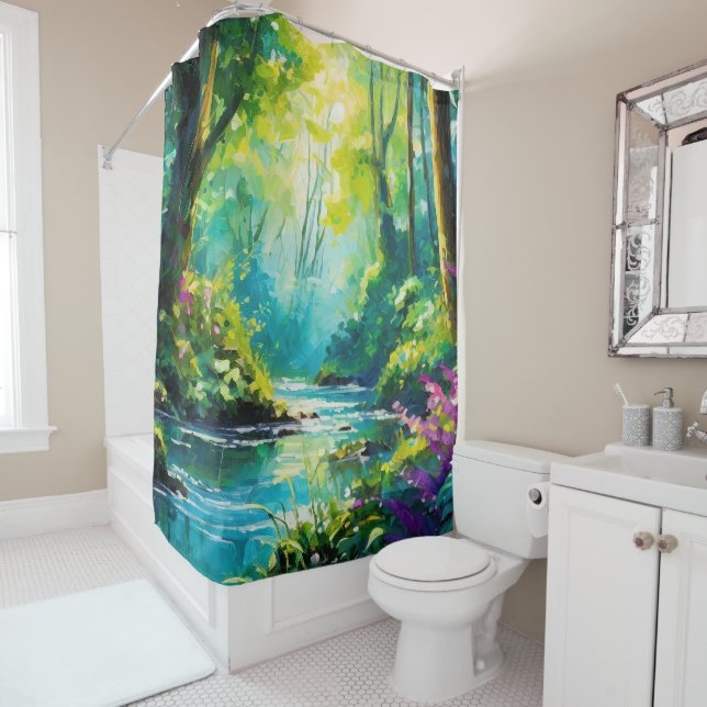 Tranquil Waters Serenity Stream Shower Curtain  (In Situ)