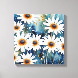 Tranquil White Daisies Watercolor Art Print