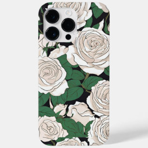 Tranquil White Rose pattern Case-Mate iPhone 14 Pro Max Case