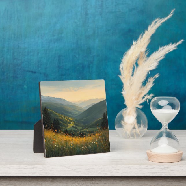Tranquil Wilderness – Scenic Meadow & Mountain Wal Plaque (Insitu)