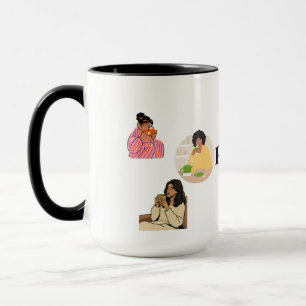 TRANQUILITY SIP OF PEACE White black two-tone Mug