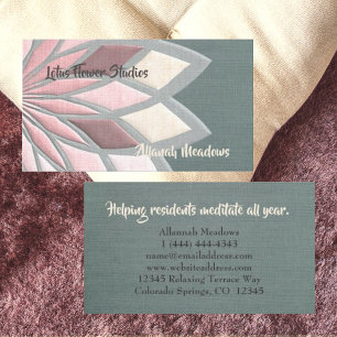 Tranquille Pastel Lotus Carte de visite à fleurs