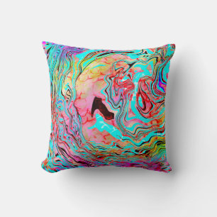 Tranquillity Abstract Fluid Art Throw Pillow