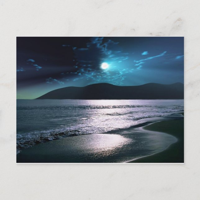 Tranquillity Beach Moonrise Postcard (Front)