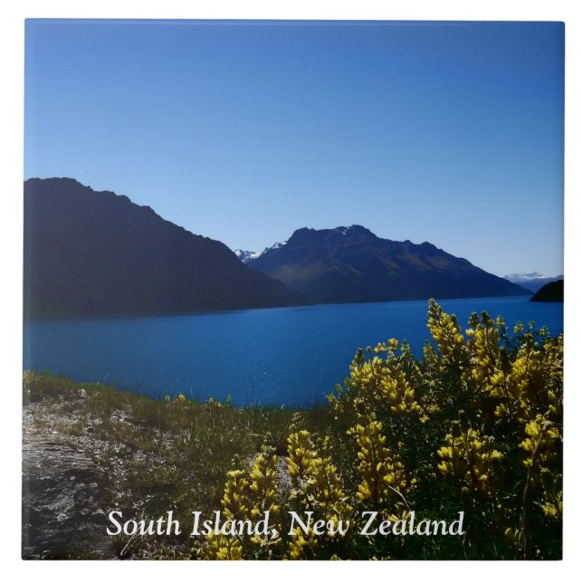 Tranquillity Blues South Island, New Zealand Tile (Front)