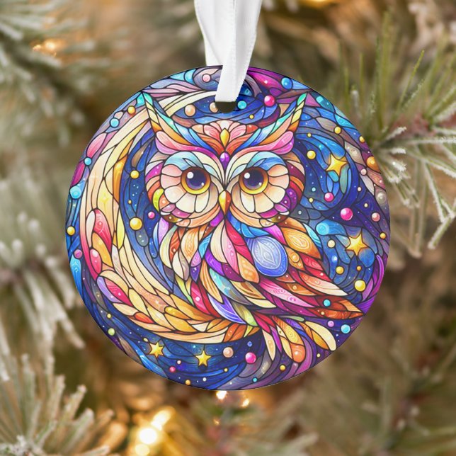 Tranquillity in Glass A Floral Stained Glass Windo Ornament (Tree)