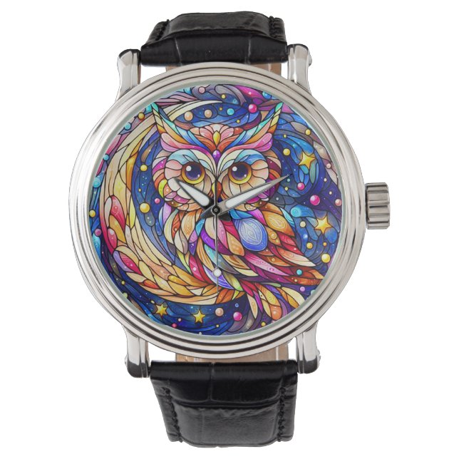 Tranquillity in Glass A Floral Stained Glass Windo Watch (Front)
