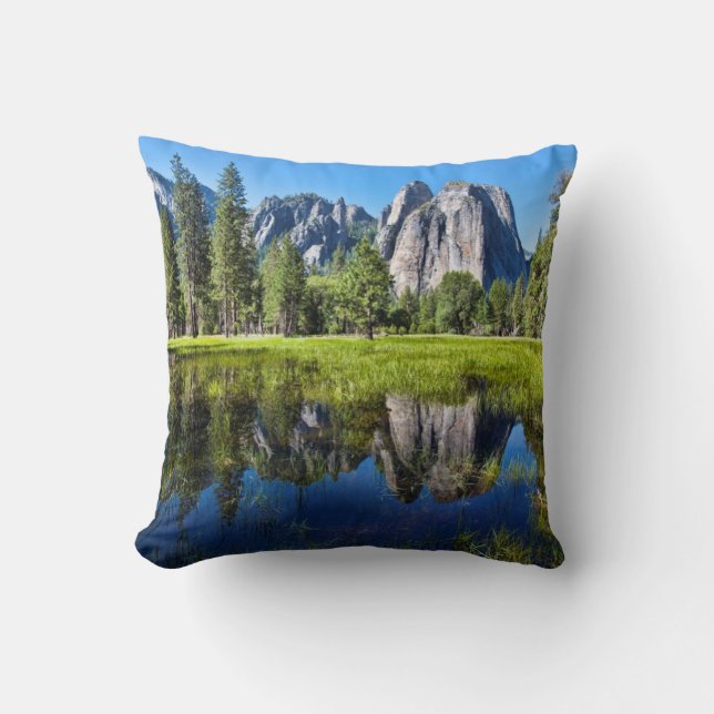 Tranquillity In Yosemite Throw Pillow (Front)