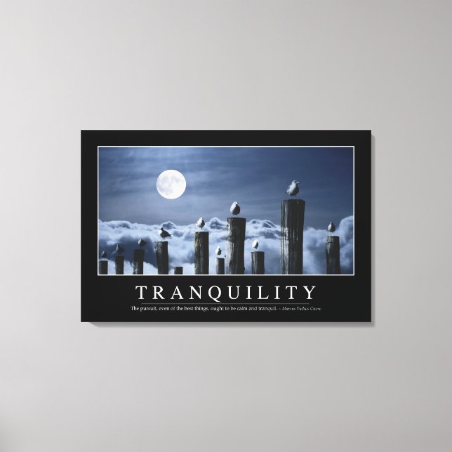 Tranquillity: Inspirational Quote Canvas Print (Front)