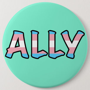 Trans Ally   Mint Background    6 Inch Round Button