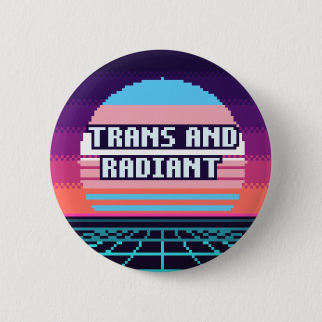 Trans And Radiant Pride Pixel Button (Front)