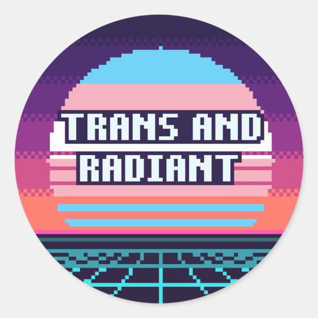 Trans And Radiant Pride Pixel Sticker (Front)