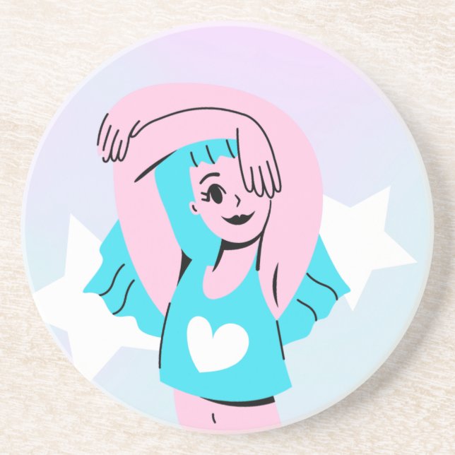 trans art on sandstone coaster (Front)