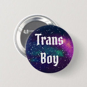 Trans Boy Customizable Galaxy Identity 2 Inch Round Button