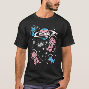 Trans Cats In Space Transgender Transsexual Pride  T-Shirt