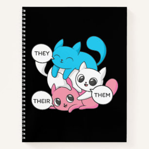 Trans Cats They Them Their Pronouns Transgender II Notebook