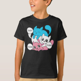 Trans Cats They Them Their Pronouns Transgender II T-Shirt