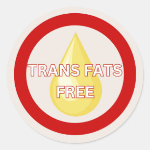 Trans Fats Free Food Allergy Alert Classic  Round Sticker