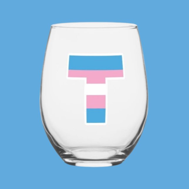 Trans Fierté Capital T Verre sans pierre (Créateur téléchargé)
