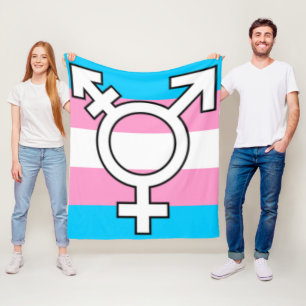 Trans Flag and Symbol Gifting Throw Blanket