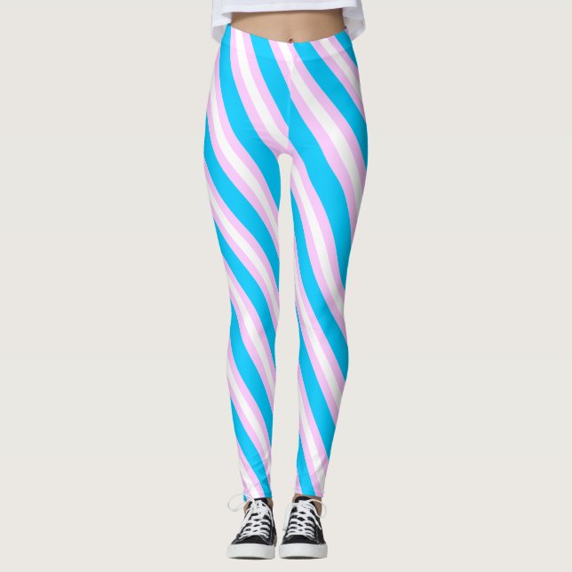 Trans Flag Art Leggings (Front)