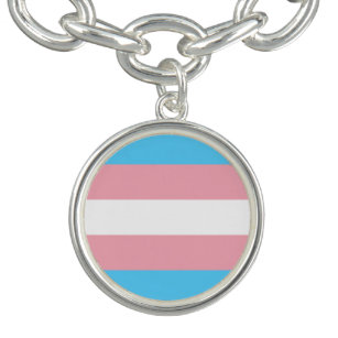 Trans Flag Charm Bracelet