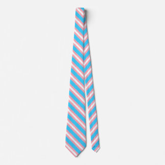 Trans Flag Diagonal Stripe Neck Tie
