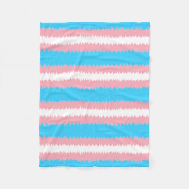 Trans Flag Fleece Blanket (Front)