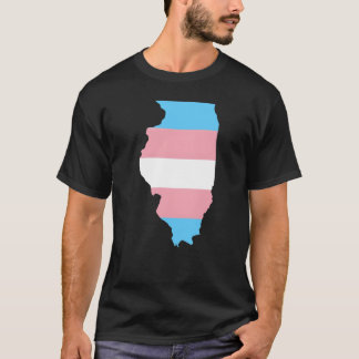 Trans Flag Illinois LGBT Pride Support funny T-Shirt