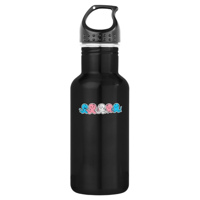 Trans Flag Octopus Design for proud Trans People 532 Ml Water Bottle (Front)