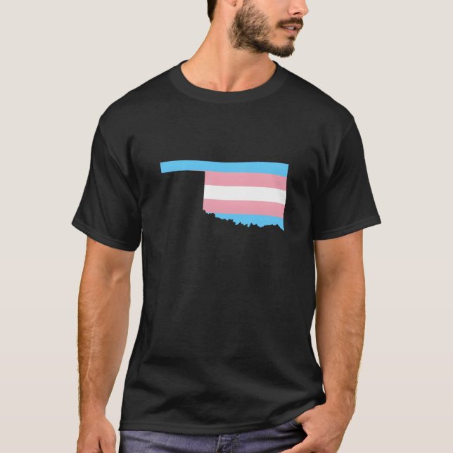 Trans Flag Oklahoma LGBT Pride Support family T-Shirt (Front)