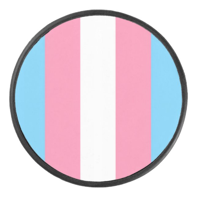trans flag on hockey puck (Devant)