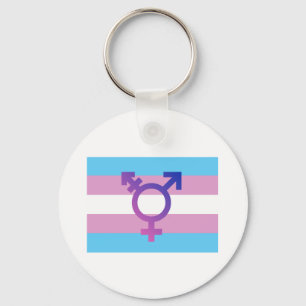 TRANS FLAG ORIGINAL WITH SYMBOL KEYCHAIN