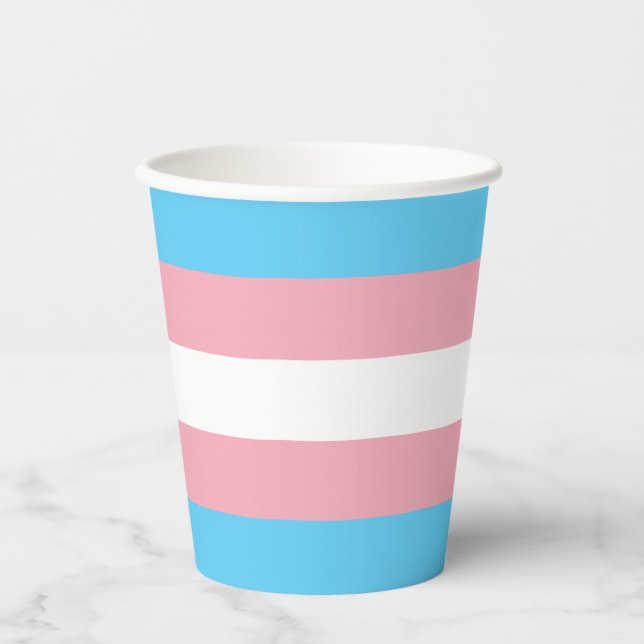 Trans Flag Paper Cups (Front)