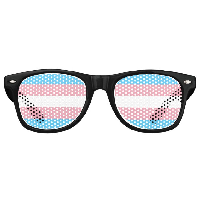 Trans Flag Retro Sunglasses (Front)