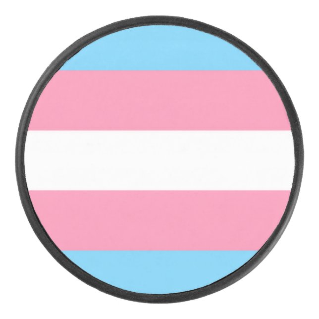 Trans flag style Puck (Front)
