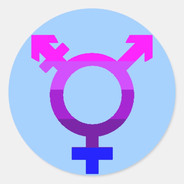 Trans Flag Symbol 2 Classic Round Sticker (Front)