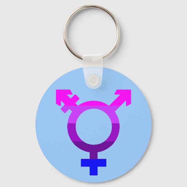 Trans Flag Symbol 2 Keychain (Front)