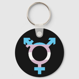 Trans Flag Symbol Keychain