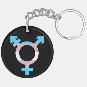 Trans Flag Symbol Keychain