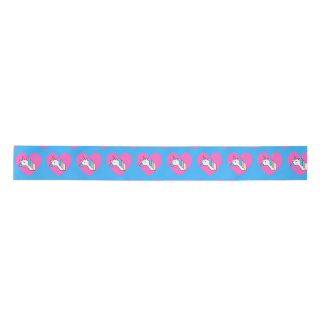 Trans Flag Unicorn Satin Ribbon