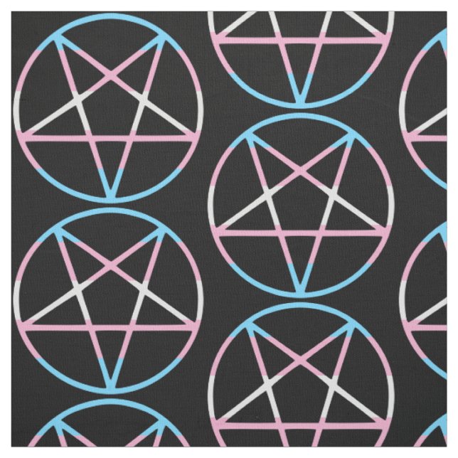 trans gay pride flag pentagram transgender fabric (Swatch)