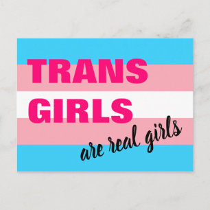 Trans Girls Are Real Girls Transgender Flag Postcard