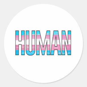 Trans Human Classic Round Sticker