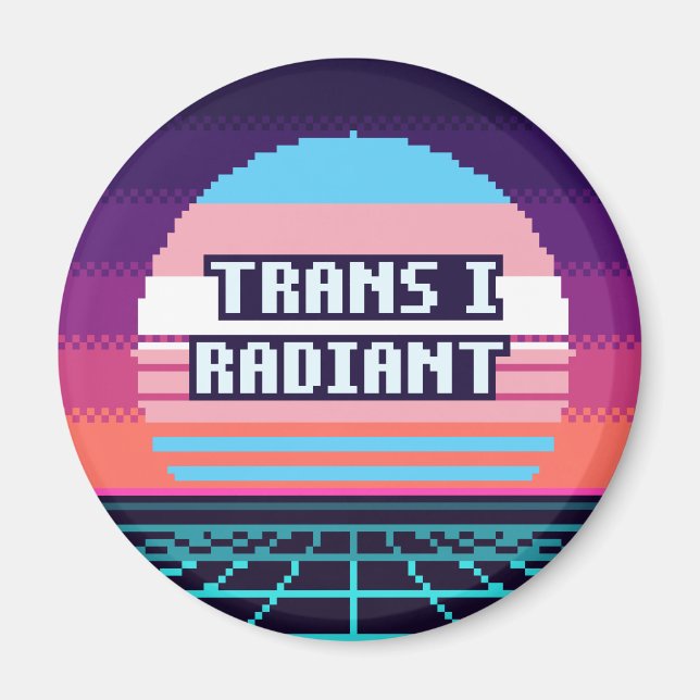 Trans I Radiant Catalan Pride Pixel Magnet (Front)