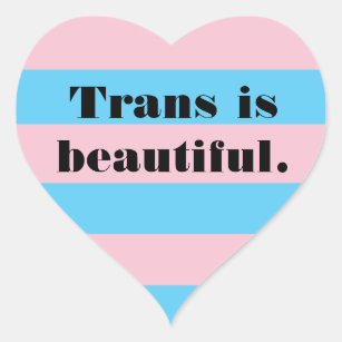 Trans is beautiful heart sticker