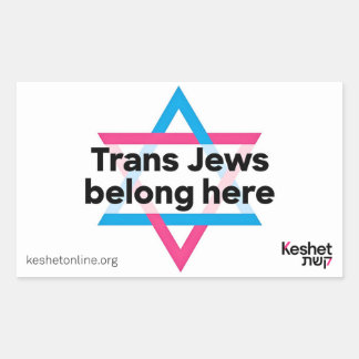 Trans Jews Belong Here sticker