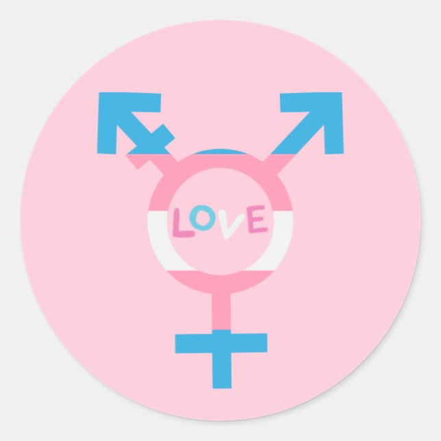 Trans Love Symbol Sticker (Front)